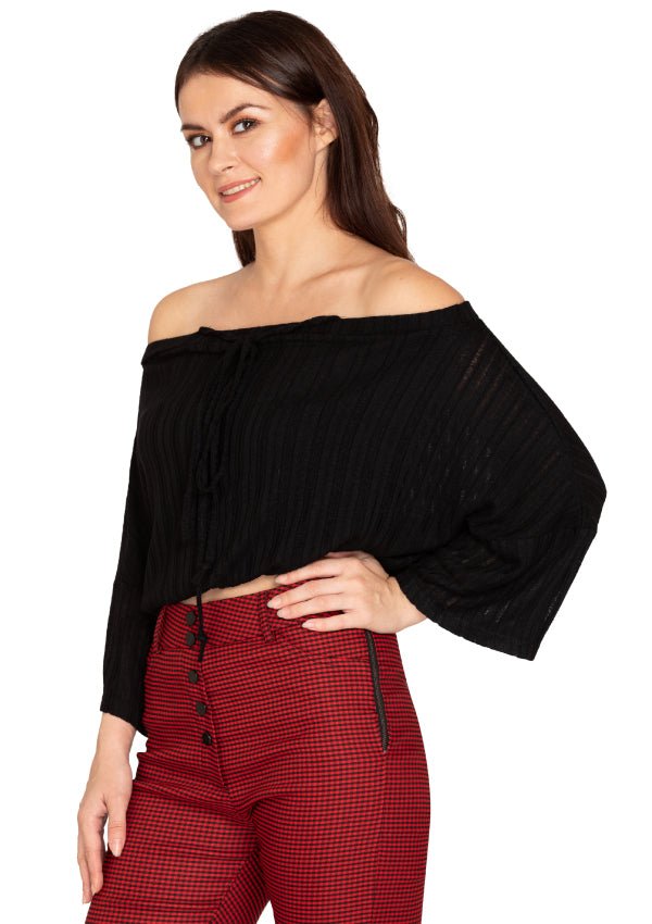 Crop off shoulder top