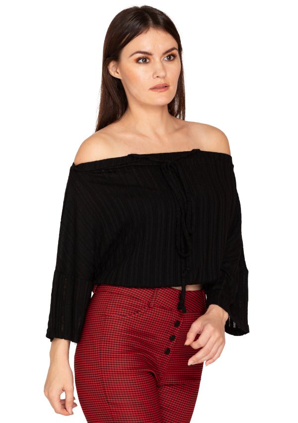 Crop off shoulder top
