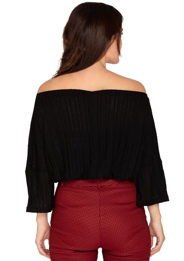 Crop off shoulder top