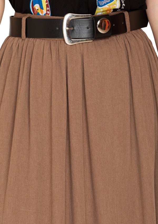 DUSTY BROWN SKIRT WITH BELT