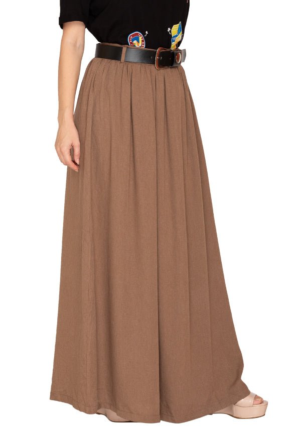 DUSTY BROWN SKIRT WITH BELT