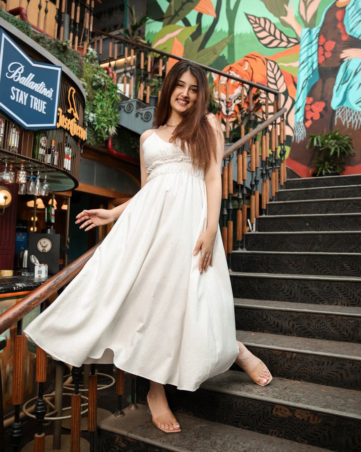 WHITE STRAP DRESS
