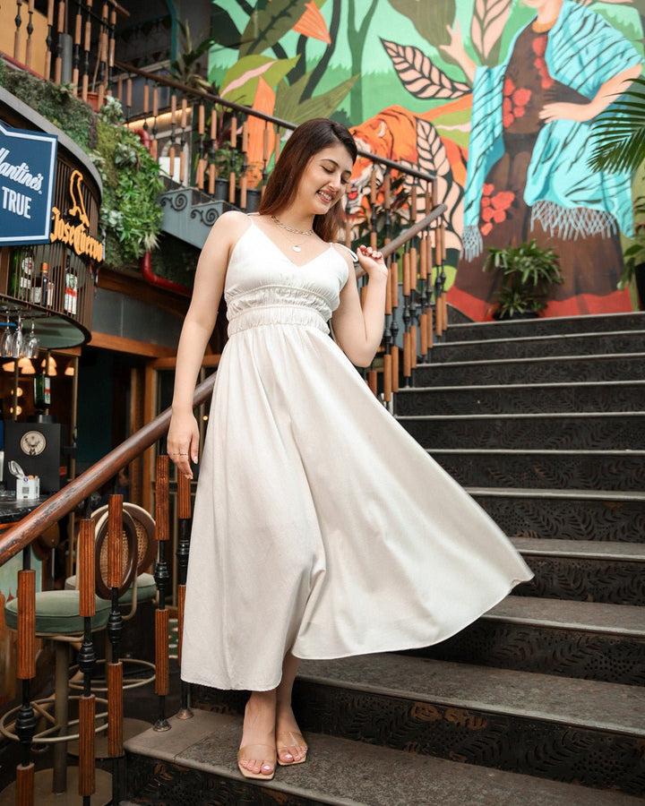 WHITE STRAP DRESS