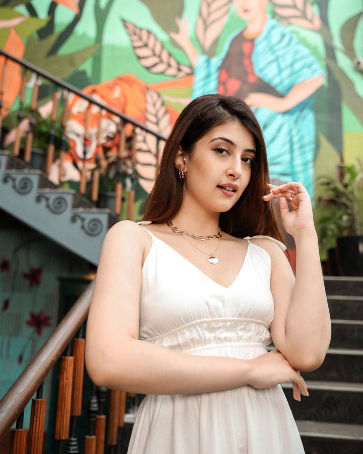 WHITE STRAP DRESS