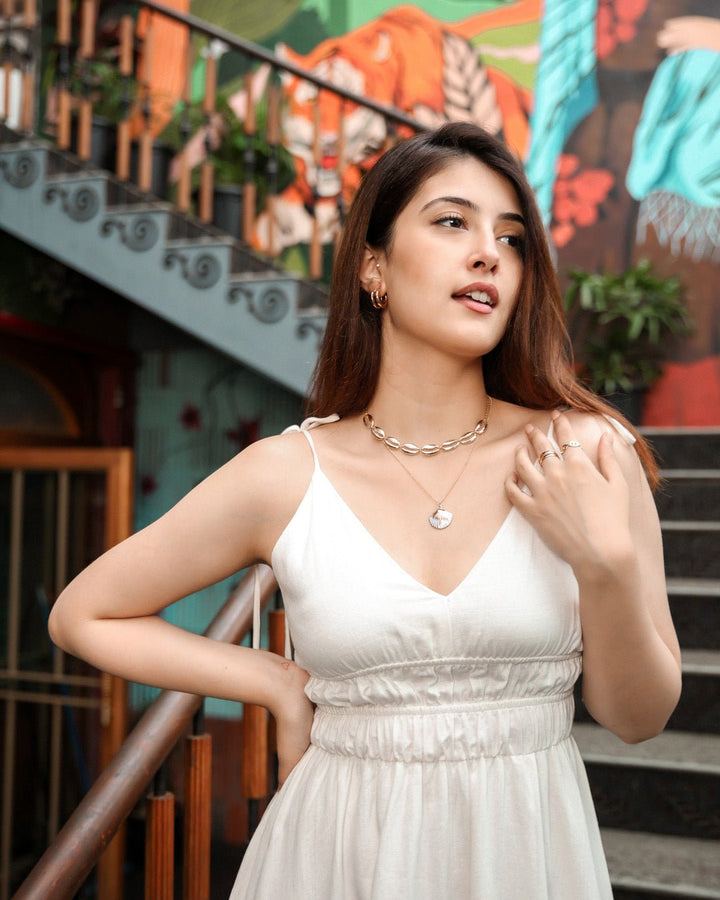 WHITE STRAP DRESS