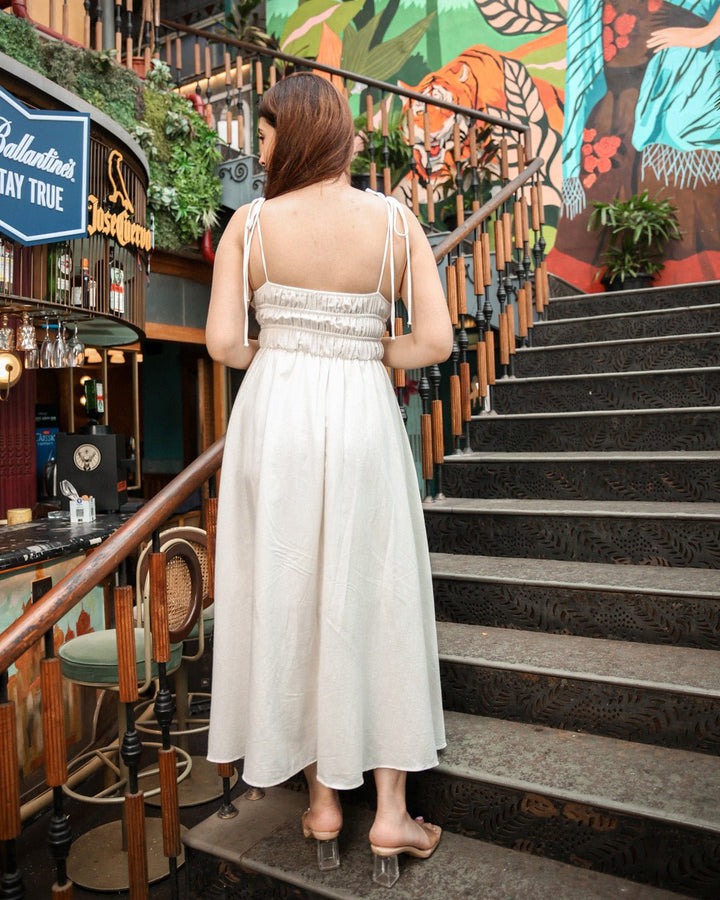 WHITE STRAP DRESS