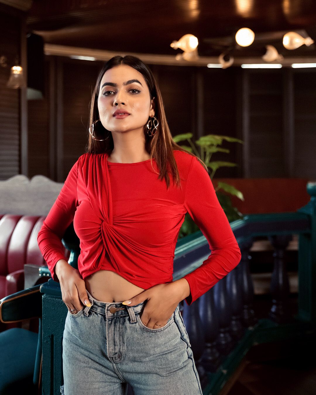 Red knot crop top